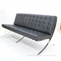 designer three seat black leather sofas